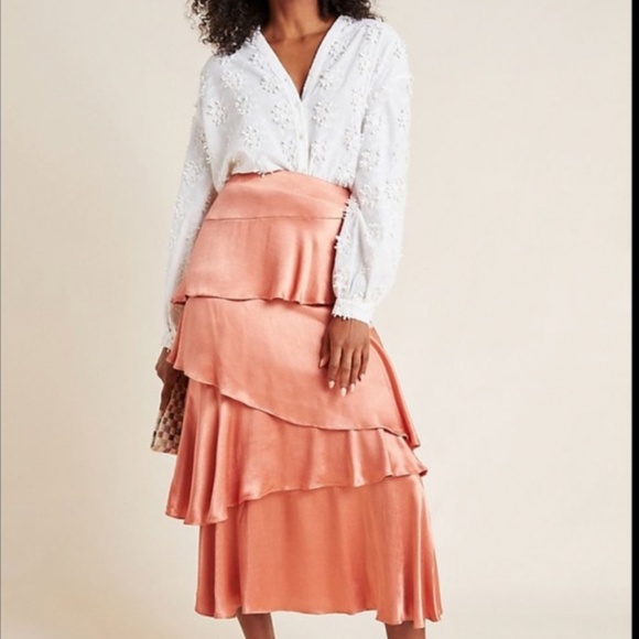 Cassia Maxi Ruffle Tiered Elegant Classy Party Fringe Tassel Modern Hip Skirt - Picture 3 of 4